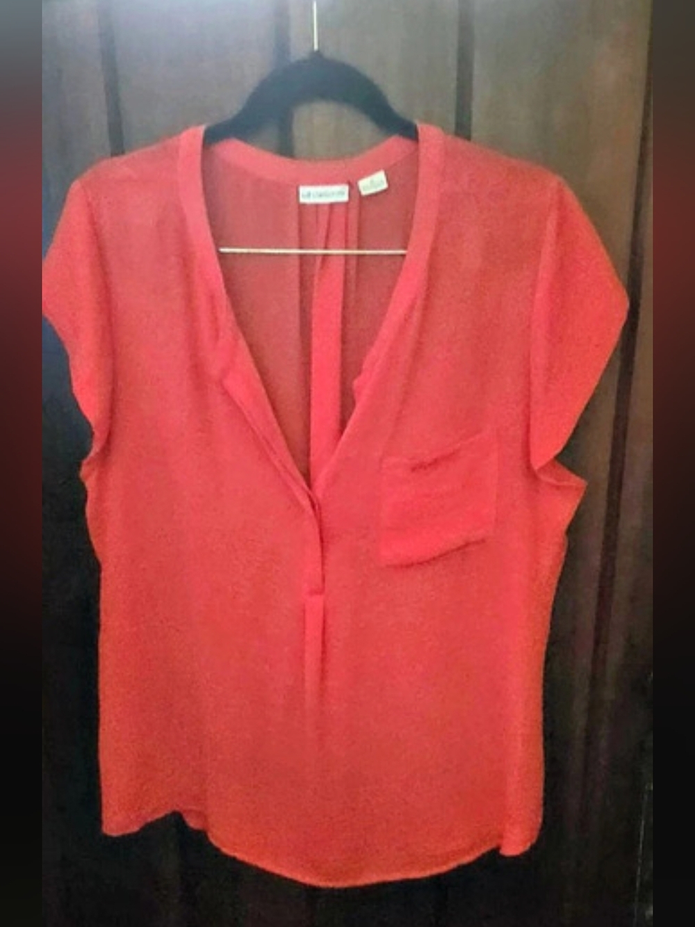Orange Short Sleeved Liz Claiborne Blouse